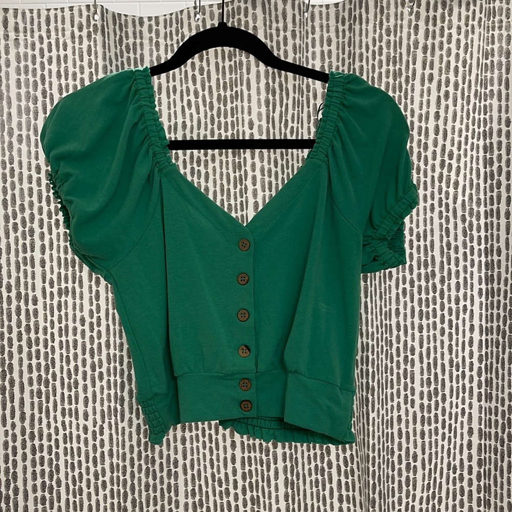Green Crop Top